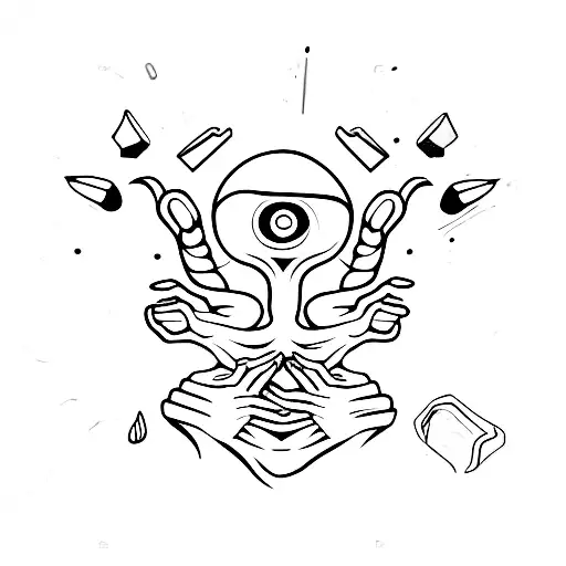 Alien Hand Handing Orange Slices