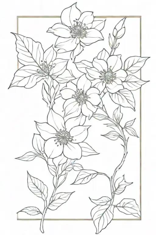 October Birth Flower And January Birth Flower Intertwined