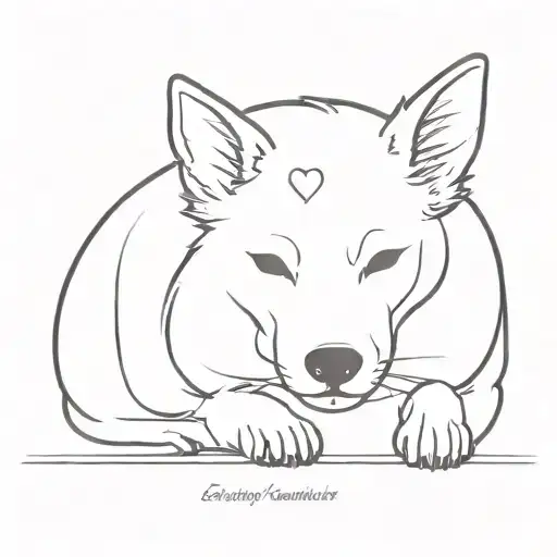 Tiny Dog Ears And A Nose With No Face And A Small Heart At The Bottom