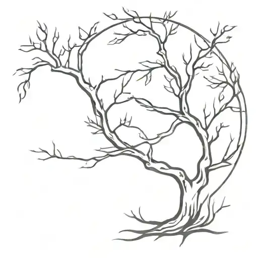 Round And Black Ornamental Tree