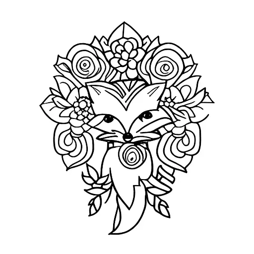 Flowers And Fox
