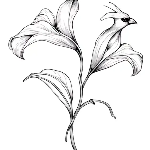 Calla Lillies And A Female Cardinal