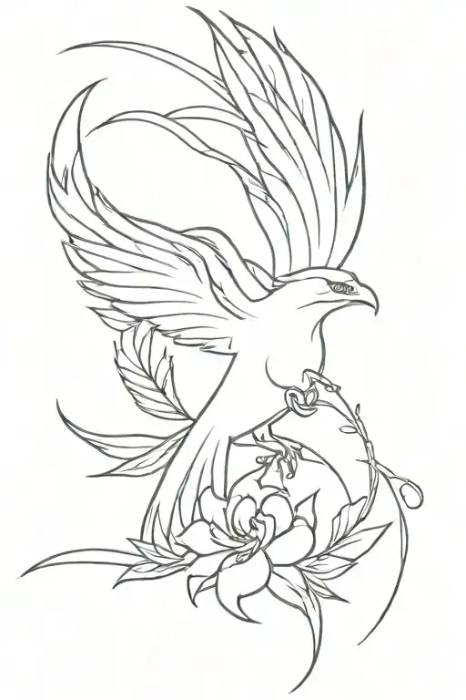 Phoenix With Flowers