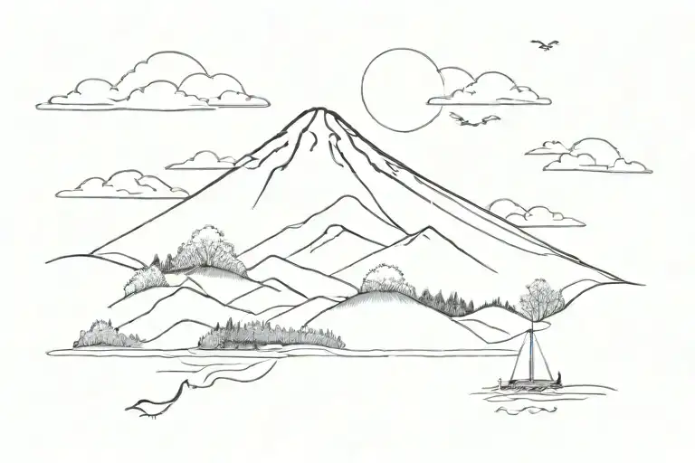 Mount Fuji In The Background