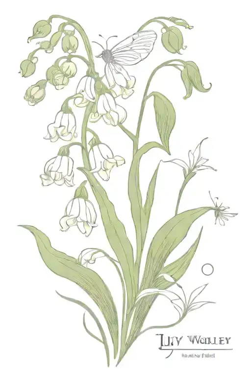 Lily Of Valley And Moth Surrounded