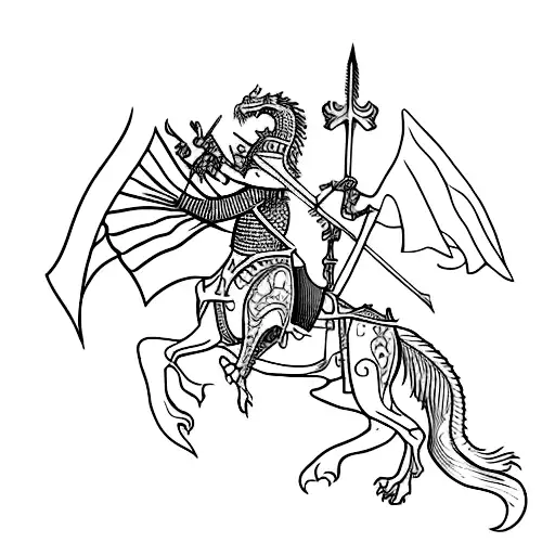Polish Knight Riding A Sword-wielding Dragon