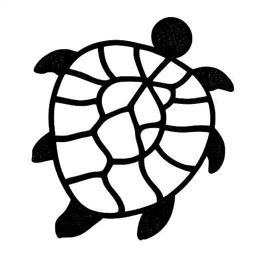 Turtle With Waves On Is Shell