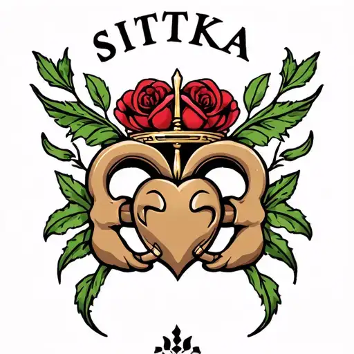 A Tattoo With The Word Sitka And A Claddagh