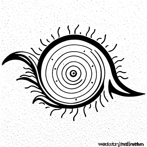 Sun Line Work With A Wave In The Middle