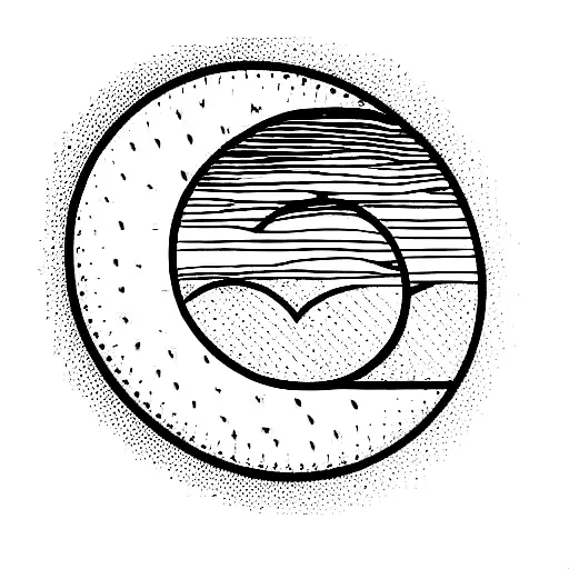 Sun Shining With A Wave In The Middle