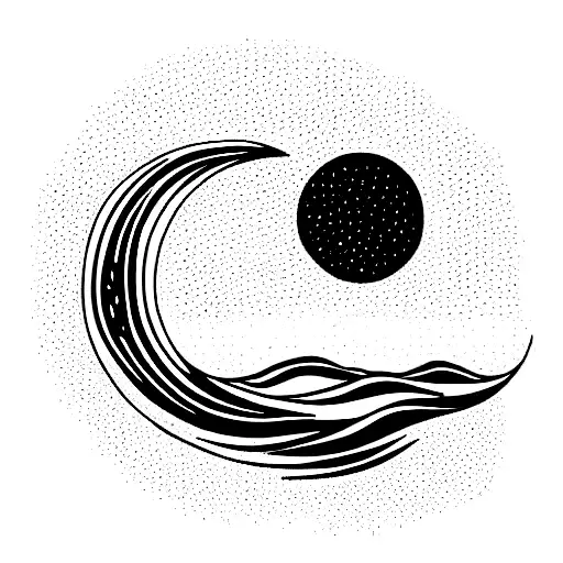 Simple Sun Shining With A Wave In The Middle