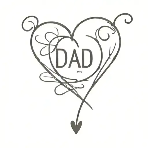 Word 'Dad' In Heart