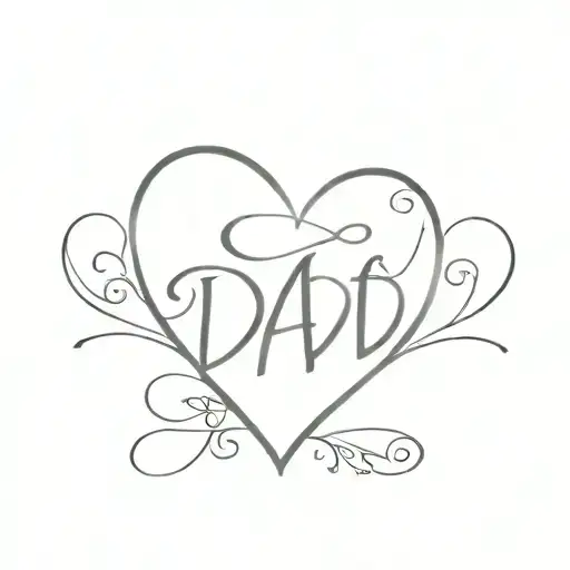 Word 'Dad' In Heart