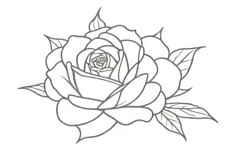 Minimalist Rose And Lake