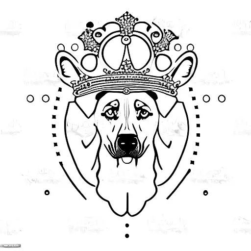 American Traditional Belgian Malinois Wearing A Crown