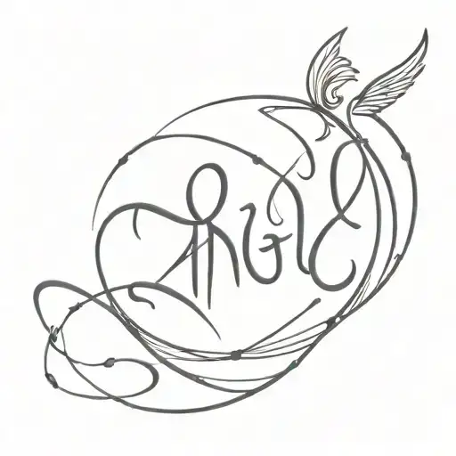 Angel M3tal Text Squiggly Lines Inside
