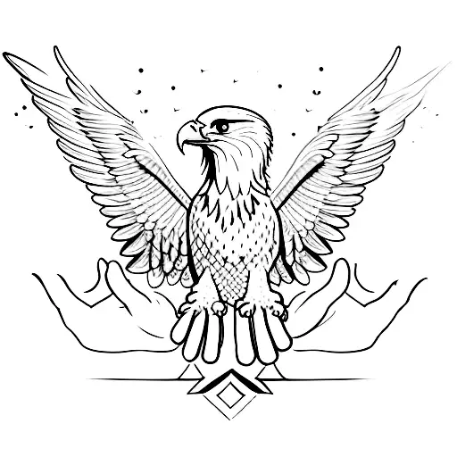 Holding A Eagle With Hand