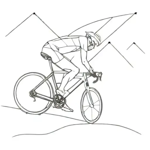 Abstract Geometric Design Of A Cyclist Conquering Mont Ventoux