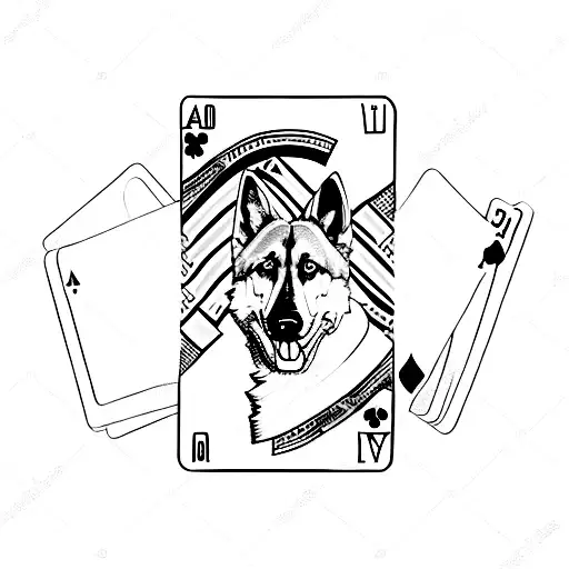 A German Shepherd Playing Cards While Riding A Motorcycle