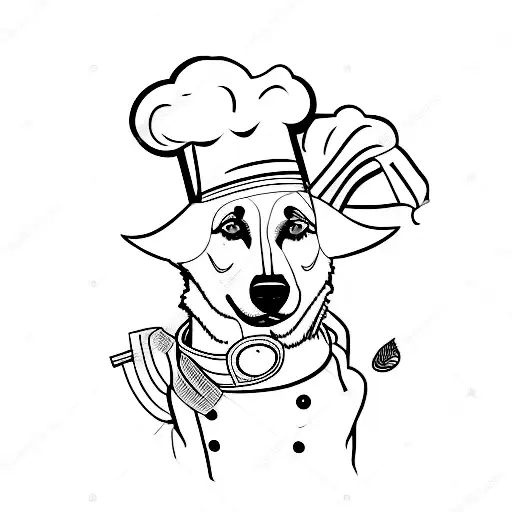 A Chef German Shepherd Preparing A Motorcycle-shaped Dish