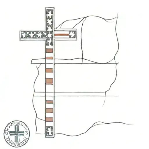 American Flag Negative Space Cross