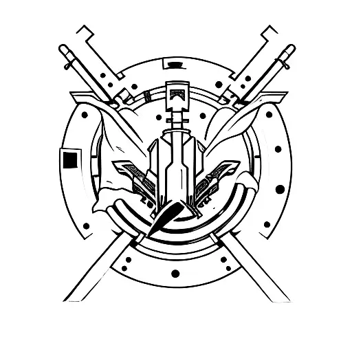 A Minimalist Tattoo Of The Phantom Gun From Valorant