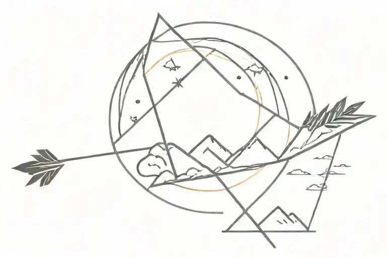 Arrow With Sunrise Integrated