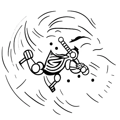 A Minimalist Tattoo Of A Football Player Showing Determination And Perseverance