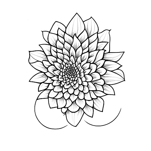 Dahlia On Fire And Moon