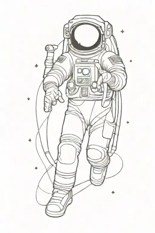 Sad Astronaut Floating In Space