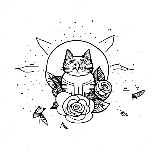 Cat Sleeping On A Vertical Fine Line