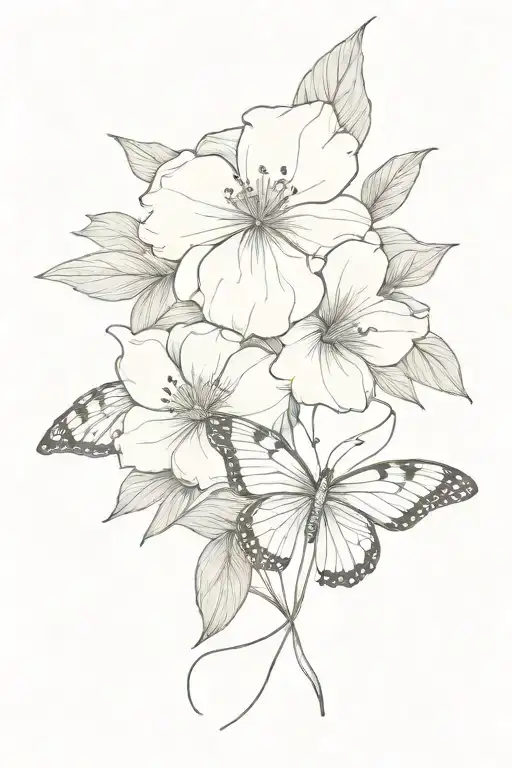 October And July Birth Flower Bouquet With Butterfly's