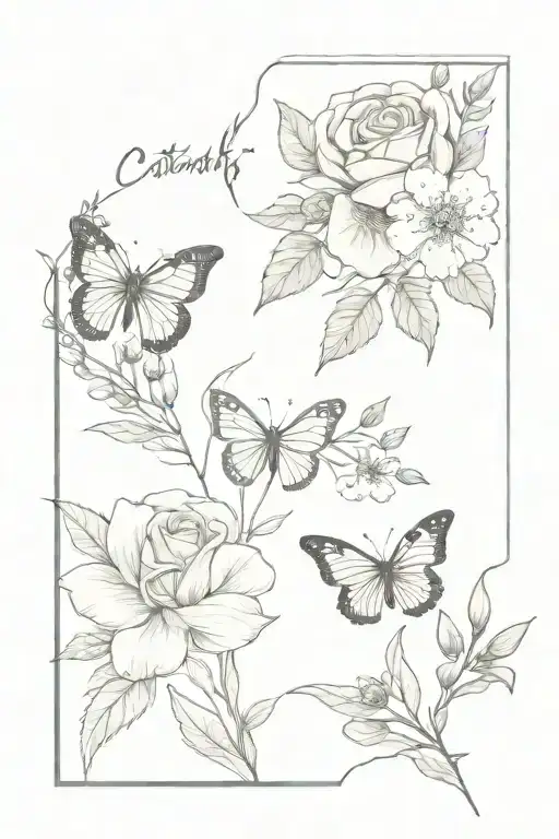 October And July Birth Flower Bouquet With Butterfly's