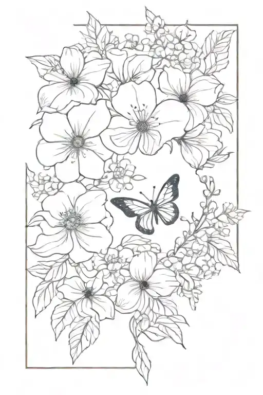 October And July Birth Flower Bouquet With Butterfly's