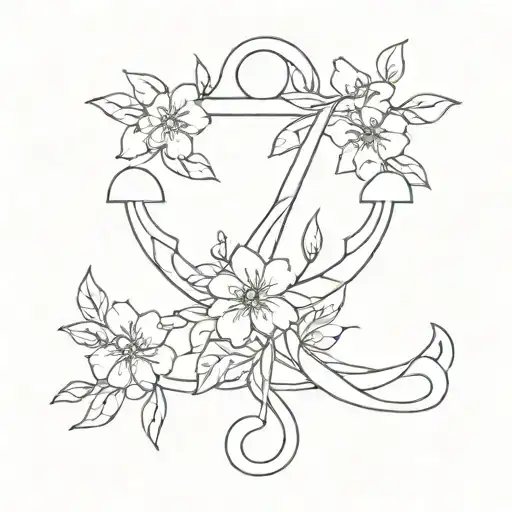 Forget Me Not Flowers Anchor Intertwined