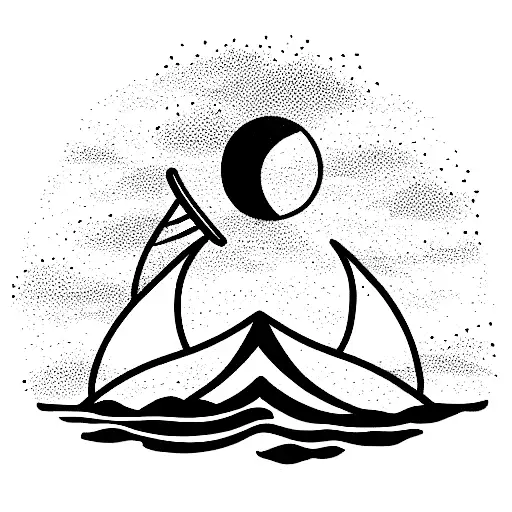 Sunset On The Waves And A Fort In The Background