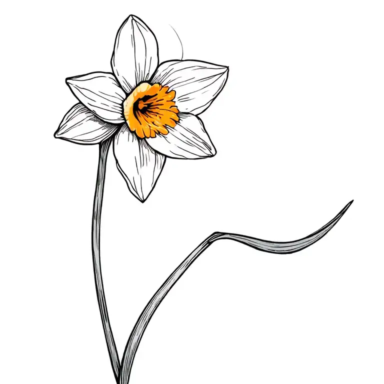 Single Daffodil Bud Bursting