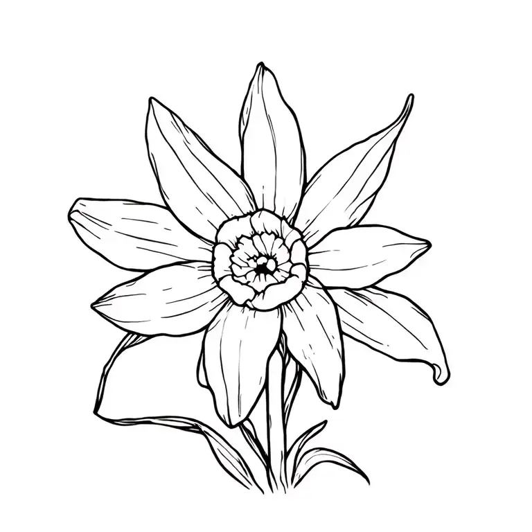 Single Daffodil Bud Bursting Sunrise