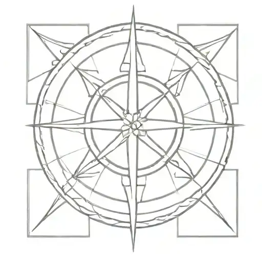 Compass Rose With Sun And In The Middle A Celtic Symbol Of Infinity With A Heart Overlapping