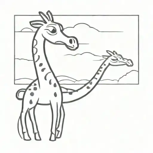 A Combination Of The Loch Ness Monster Humps And A Giraffe With Grey And Black Colors Only