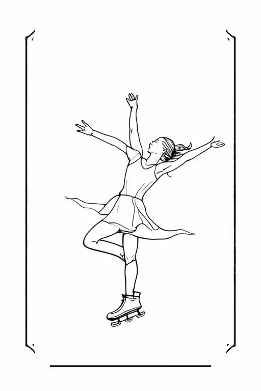 Fine Line Figure Skater Doing Tricks