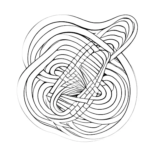 A Sketch-style Illustration Of A Dna Strand Merging With A Wave