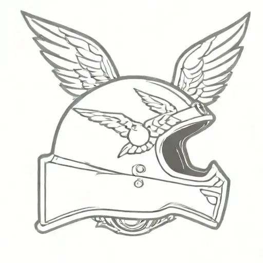 Motocross Helmet With Wings And Freedom Text