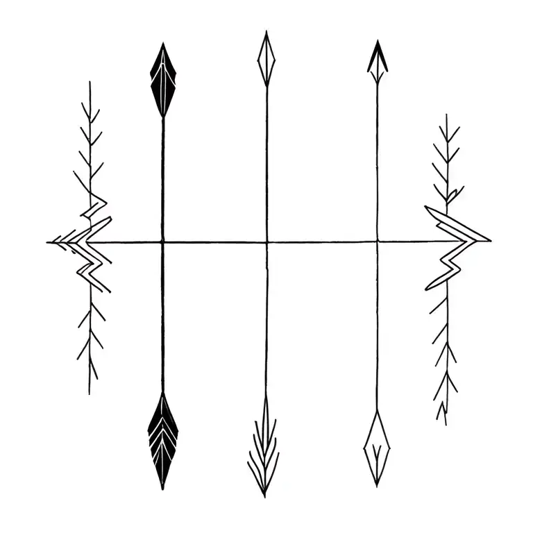 A Series Of 5 Arrows In A Row