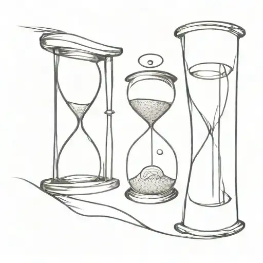 Two Silhouette Out Of Sand Clock