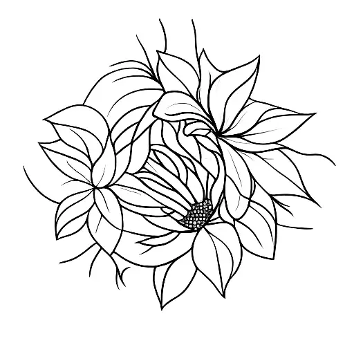 Black And White Botanical Linework