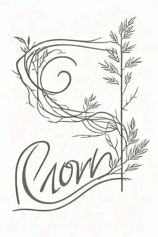 Simple Bald Cypress With Word Mom Written