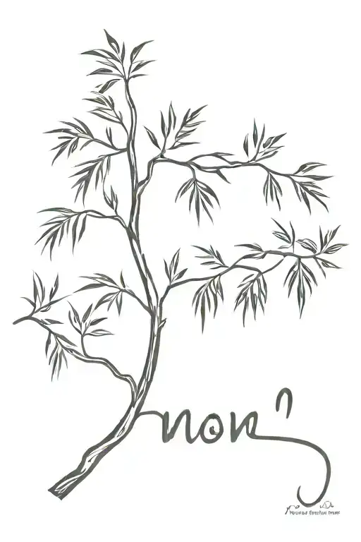 Simple Bald Cypress With Word Mom Written On The Branch