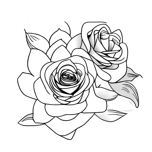 Small Fine Line Rose And Water Lily Bouquet