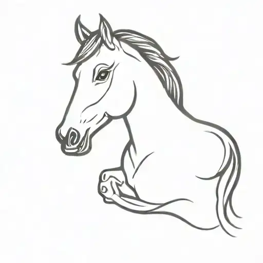 Horse Simple Tatto Design